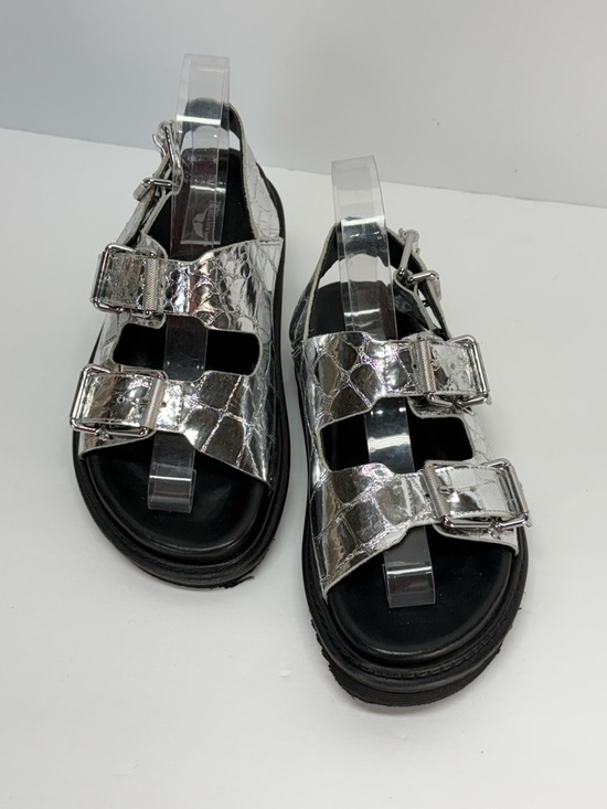 Zadig & Voltaire Shoes - ZADIG & VOLTAIRE Silver reptile imprint Metallic Buckle Platform Sandals size 7